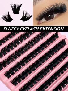 Thick Voluminous Natural Soft 30D-100D Individual Lash Extensions 8-16mm Mixed 0.07mm D Ultra Lightweight 10 Rows 200 Clusters Single Cluster 3D Effect Long Lasting DIY Handmade False Eyelashes - D - View 6