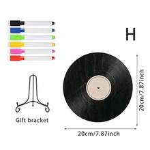 1pc Record Plaque, Blank Acrylic Vinyl Record Shape, DIY Signature Guest Sign Board With Metal Stand For Wedding, Party, Tabletop Party Decor - DIY Record Figurines - View 10