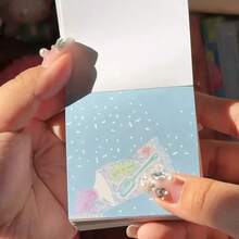 Kawaii Mini Square Notepad, Cute Cartoon Bear Animal Printed Memo Pad, Portable Pocket Sticky Notes, DIY Scrapbooking Journal Decor - Multicolor - View 5