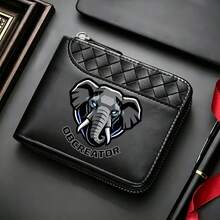 1pc Men's Luxury PU Wallet | Black, Zipper Closure, Multiple Card Slots, Large Capacity, Stitched Design - Perfect Gift For Father, Husband, Brother - Multicolor - View 32