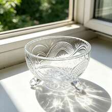 6PCS 10cm*6cm Three‑Footed Embossed Glass Bowls Dessert Snack Serving Bowl Set - View 9