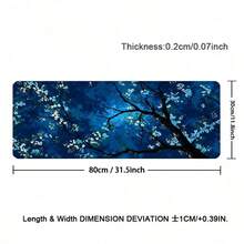 1pc Leather Desk Mat, Mysterious Blue Cherry Blossom Extended Mouse Pad - Large Japanese Night Flower Desktop Pad, For Office And Gaming, Beautiful Desktop Leather Protective Pad, Washable, Non Slip Base, Suitable For Home Office Use - View 14