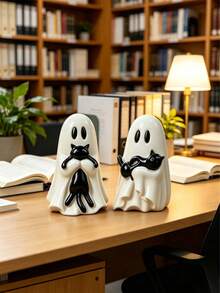1pc Cute Halloween Ghost-Shaped Black Cat Figurine, Resin Material, Suitable For Multi-Layer Tray Decoration, Beautiful Shelf Display Or Desktop Decor; Also An Ideal Gift For Cat Lovers, Desktop Accessory, Desktop Ornament, Halloween - Multiple Styles - View 7