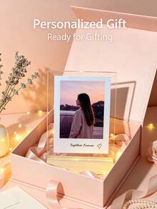 Custom Acrylic Photo Frame, Suitable For Anniversary, Birthday, Christmas - Vertical Rectangular Desktop Photo Frame, Vertical Display, Modern Minimalist Style, Suitable For Office Desk Decoration, Multi-Purpose Photo Display, 2D Flat - Multicolor - View 6