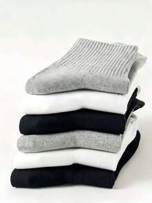 5 Pairs/10 Pairs/20 Pairs Disposable Socks, Black|White, Mid-Calf, 1 Bag Of 5 Pairs, Convenient For Travel, Business Trips And School, Unisex, All Season Wear, Breathable, Deodorizing And Sweat-Proof, Suitable For Sports - Pull-out Bag Style - View 3