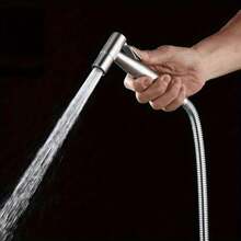 1 Hose+ Nozzle, Toilet Sprayer - Handheld Bidet Sprayer With 1.5m Hose, Perfect For Feminine Hygiene, Baby Cloth Diaper Cleaning, And Reducing Toilet Paper Waste - Silver - View 9