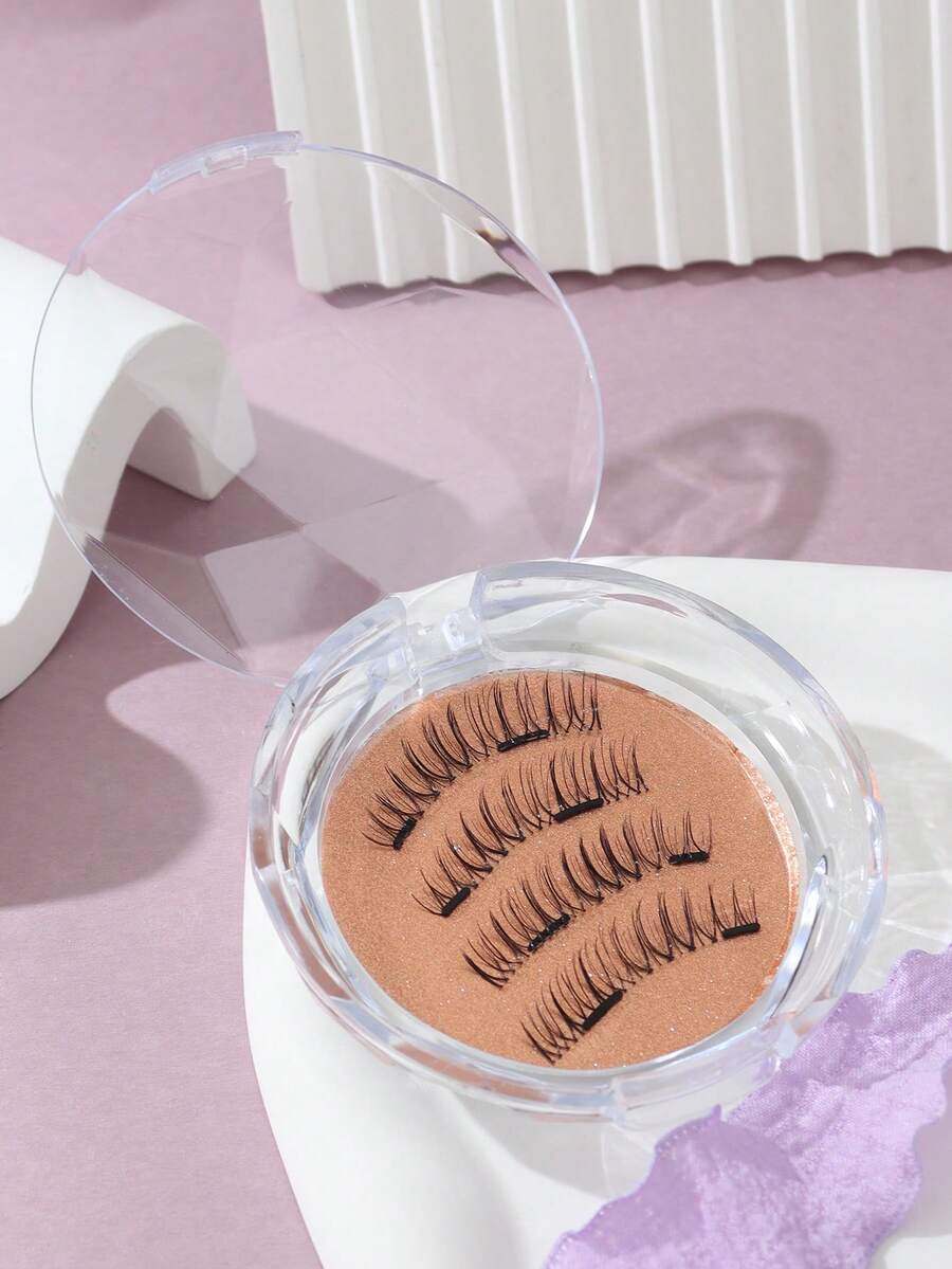 Magnetic False Eyelashes Soft Cross Round Box Portable Storage - View 1