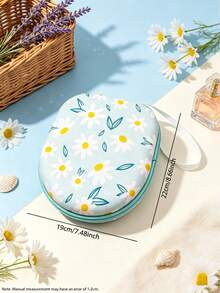 1pc Creative Floral Butterfly Print EVA Headphone Storage Bag, Portable Large Capacity Digital Accessories Organizer Box, Suitable For Headphones, Data Cables, Chargers And Other Small Items - Multicolor - View 3