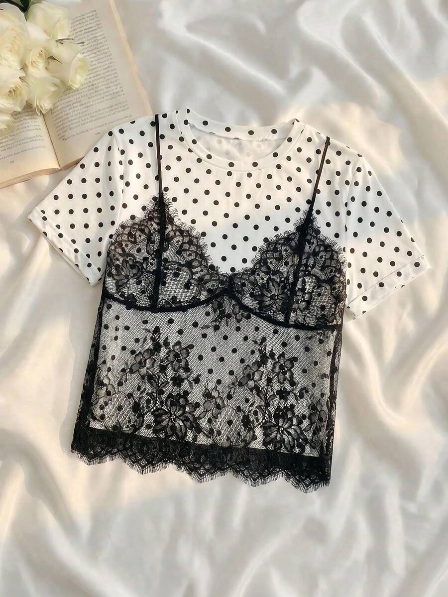 Women Two-Piece Outfits - Black and White - View 1