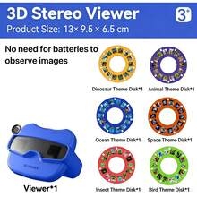 兒童3D觀看器 新款3D立體觀看眼鏡 / 3D觀看探索觀看機 3D影像機 兒童百科 / 百科玩具圖案幻燈片相機圖片觀看機 教育早期兒童探索相機 指尖探索 親子科學教育玩具 男孩女孩觀看機 嬰兒動物立體全景觀看器 教育玩具 生日禮物，適合3歲及以上兒童 節日禮物，無需電池 - 彩色 - 查看 14