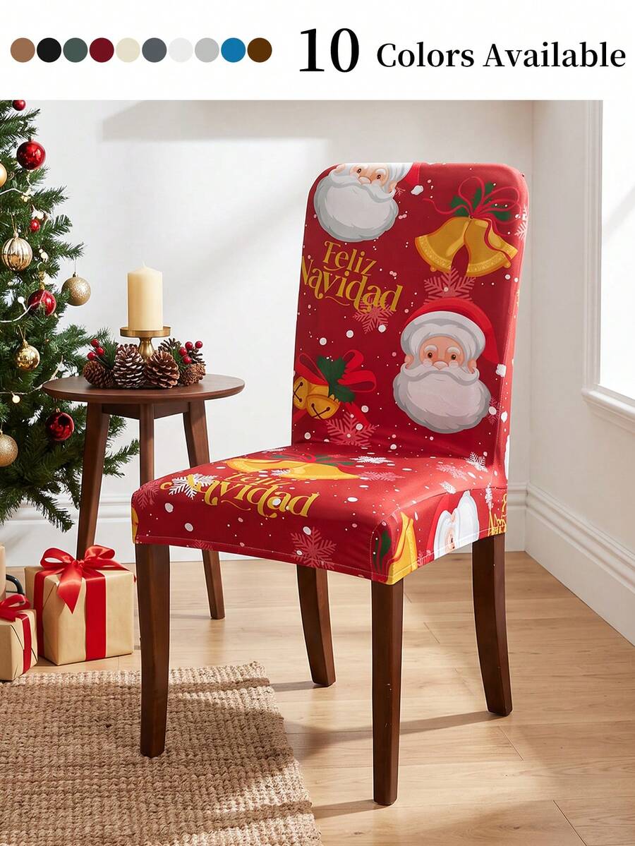Christmas Chair Covers Stretch Dining Chair Slipcovers Washable Removable Chair Protector Holiday Home Decor - Multicolor - View 1