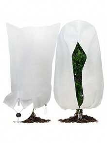 1 White/Green Plastic Plant Cover,Thickened Version With Zipper And Drawstring - Frost Protection Bags For Fruit Trees, - Reusable Winter Plant Covers, Winter Plant Care | Drawstring Sealing Covers | Wind And Rainproof Covers, Plant Protection Covers - Multiple Styles - View 14