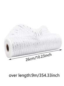1roll Christmas Tree Mesh Ribbon – Features An Elegant, Sheer Mesh Texture; Suitable For Christmas Parties, Christmas Tree Decorations, Themed Parties, Thanksgiving, New Year's, Holiday Party Favors, Festive Gatherings, And Seasonal Decor. - One Size Fits All - View 3
