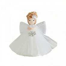 Christmas Tree Angel Topper, Little Winged Girl Christmas Tree Decoration - White - View 6