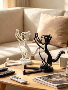 Cute Cat Shaped Plastic Phone Stand, Universal Desktop Phone Accessory, Suitable For All Smartphones, Hands-Free Lazy Design, Supports Dorm Live Streaming And Movie Watching, Perfect Cute Desktop Decoration Gift, Suitable For Women And Schools - Multicolor - View 5