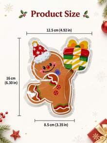 10pcs Gingerbread Man Shaped Gift Bags, Reusable Christmas Holiday Goodie Bags, Cute Creative Candy & Snack Storage Bags, Suitable For Holiday Party Favors, Christmas Gift Packaging & Storage - Multicolor - View 5