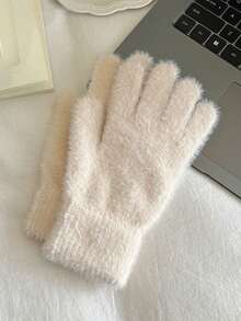 Dopamine Warm Gloves Winter Touchscreen Korean Style Thermal Lined Sweet Knitted Five-Finger Cold-Proof Gloves For Women - Multiple Styles - View 8