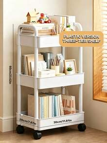 2/3/4/5layer Swivel Wheel Mobile Storage Carbon Steel/Plastic Trolley,Multi-Functional Storage,Easy To Assemble,Suitable For Home And Commercial Use,Applicable To Storage And Organization In Kitchens, Bathrooms,Bedrooms,Offices,Warehouses And Garages - White - View 12