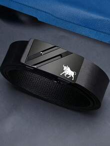 1pc Bull Pattern Double-Bar Men's Belt, Luxury Brand Ratchet Belt For Suits, Ideal Gift Choice - Bull - View 15