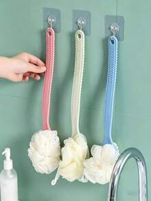 1pc Extra Long Handle Exfoliating Brush, Suitable For Back Scrubbing, Bath Brush, Soft Bristles, Non-Slip Handle, Suitable For Hard-To-Reach Areas, Feet And Shoulders, Suitable For Home Bathroom SPA - Multicolor - View 8