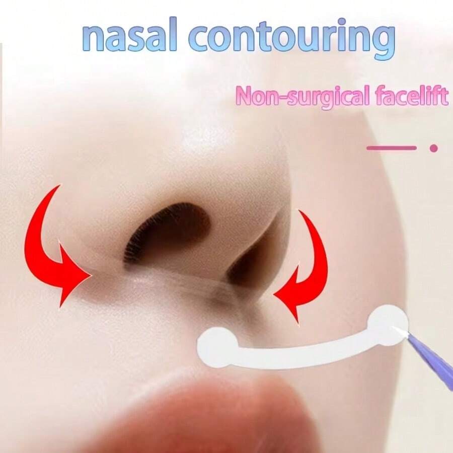200 Stickers, New Invisible Nose Lift Tool, Exquisite Clear Nose Shaping Stickers Suitable For Small And Narrow Noses, Nose Stickers, Nose Lift Tool, Comes With Tweezers Of Random Color, Nose Nose Nose - Multicolor - View 1