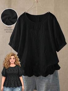 Plus Size Blouses - BLACK1 - View 1