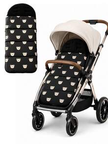 1pc Autumn/Winter Essential Versatile Baby Stroller Footmuff, Warm & Windproof Sleeping Bag Compatible With Multiple Stroller Models, Cartoon Panda Print Bear Head Design, Multiple Colors Available, Perfect Gift For Daily Use - Multicolor - View 2