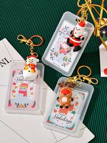 Christmas Vertical Card Sleeve -With Christmas Tree Elk And Other Styling Pendants, Student Work Certificate Dust Protective Sleeve Card Sleeve - Multicolor - View 1