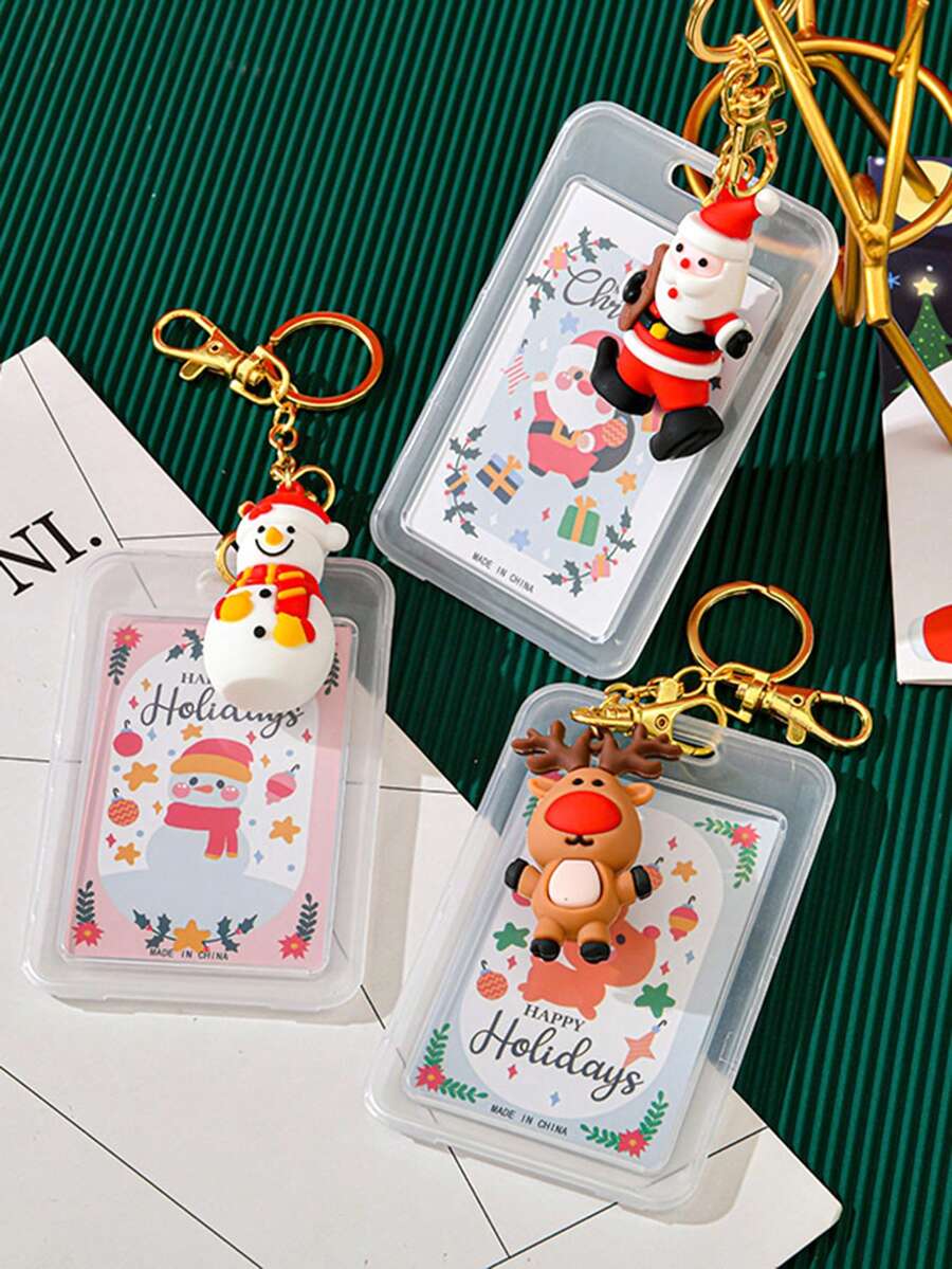 Christmas Vertical Card Sleeve -With Christmas Tree Elk And Other Styling Pendants, Student Work Certificate Dust Protective Sleeve Card Sleeve - Multicolor - View 1