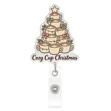 1pc Christmas Office Staff Holiday Atmosphere Decorative Retractable Badge Reel Clip - Multicolor - View 9