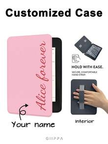 GIIPPA 1件客製化姓名Kindle閱讀器保護殼，自動喚醒/睡眠功能，輕巧便攜，相容於Clara BW/Libra Colour/Clara Colour/Clara 2E、Paperwhite 10代/11代/12代、Kindle(Colorsoft)/10代/11代/12代及其他熱門機型，Kindle配件/Kindle保護殼，返校禮物、畢業禮物、情人節禮物、生日禮物 - 彩色 - 查看 1