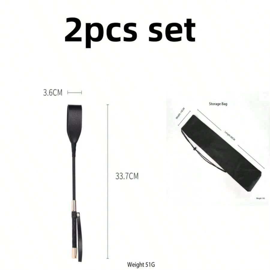 2PCS Set Outdoor Extreme Sports Horse Riding Whip, Super Durable Horse Riding Whip Essential Daily Horse Riding Equipment, Equestrian Whip, British Style Horse Riding Aid, Synthetic Leather Material, Good Flexibility, Suitable For All Riders - Multicolor - View 1