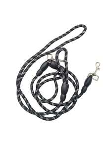 1pc Reflective Nylon Hands-Free Crossbody Pet Leash, Outdoor Running Crossbody Pet Leash, Suitable For Large, Medium And Small Dogs - Black and White - View 2