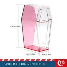 Coffin-Shaped Acrylic Spider Feeding & Breeding Box, Transparent Micro Habitat Terrarium With Magnetic Door And Ventilation Holes, Suitable For Tarantulas, Mantises, Insects - Multicolor - View 15