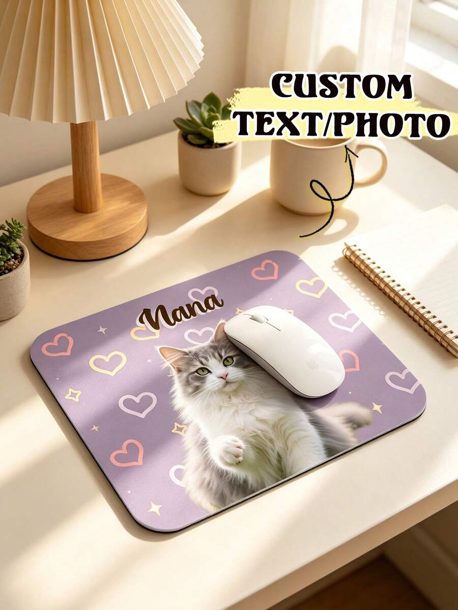 Personalized Custom Pet Mouse Pad, Custom Pet Photo And Portrait Desk Mat, Personalized Dog And Cat Image Mouse Pad, Computer Desktop Accessory, Gift For Family, Friends And Pet Lovers, Suitable For Christmas, Birthday And Holidays - Multicolor - View 1