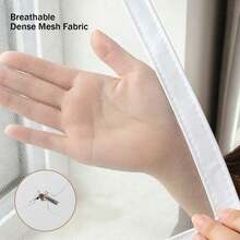 Home Invisible Detachable White Mosquito Net Window Screen, Dense Mesh, Breathable, Washable, Self-Adhesive No Drilling Easy Installation - Edged Style - View 3