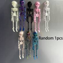 1件（隨機顏色）3D列印骨架關節可動萬聖節玩具創意冰箱磁鐵桌面擺飾辦公桌裝飾節日裝飾書桌配件成人玩具 - 彩色 - 查看 7