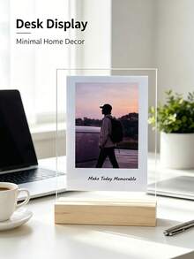 Custom Acrylic Photo Frame, Suitable For Anniversary, Birthday, Christmas - Vertical Rectangular Desktop Photo Frame, Vertical Display, Modern Minimalist Style, Suitable For Office Desk Decoration, Multi-Purpose Photo Display, 2D Flat - Multicolor - View 3
