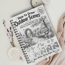 Outdoor Scene Painting Book, Adult Drawing Practice, Sketch Landscape, Beginner Friendly, Relaxing And Stress Relief, Mind And Body (Pencils Not Included) - Single Piece - View 5