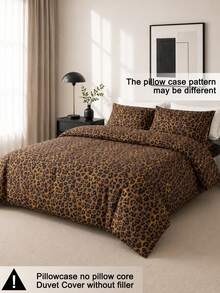 2/3pcs Leopard Print Duvet Cover,All-Season,Machine Washable Fade Resistant Pilling Free Shrink Proof Wrinkle-Resistant,Suitable For Various Styles Such As Modern Luxury Style And Minimalist Style, Easy Care Bedding Set For King/Queen/Full/Twin Size. - Multicolor - View 4