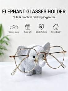 Cute Elephant-Shaped Stylish Eyeglasses Display Stand, Creative Elephant Eyeglasses Frame Ornament, Desktop Storage Rack, Elephant-Shaped Resin Eyeglasses Frame, Sturdy Eyeglasses Display Stand, Fun Resin Eyeglasses Storage Rack. - A - View 7