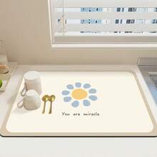 1 Sunflower Soft Rubber Drying Mat Non-Slip, Kitchen Countertop Absorbent Mat, Sink Drain Mat, Soft Diatomaceous Earth Faucet Absorbent Mat, Kitchen Countertop Mat, Absorbent Mat - Multicolor - View 16