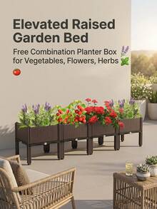 Outdoor Storage Box, Cabinet, And Shelf - 1 Pc Square Raised Planter Box - View 8