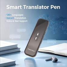 AI 語音翻譯筆 即時語言翻譯器 支援 137 種語言 雙向即時翻譯 迷你口袋翻譯機 學習、旅行、商務溝通、居家翻譯設備 - 黑色 - 查看 3