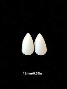 1 Pair Resin Fangs, Suitable For Halloween, Can Be Used As Cosplay Props, Vampire Teeth, Zombie Teeth, Canine Teeth Or Christmas Costume Accessories - Multicolor - View 5