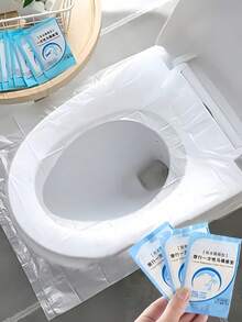 Disposable Plastic Toilet Seat Cover Portable Toilet Seat Mats Toilet Seat Covers Bathroom Gym Cruise Vacation Airplane Travel Essentials Accessories - Clear - View 2
