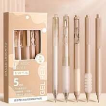 5pcs Dopamine Clickable Pen Set, Quick-Dry Exam Pens For Students, 0.5mm Tip, Smooth And Comfortable Grip, Suitable For School And Office Stationery, Holiday Gift, Back To School Season - Multicolor - View 11