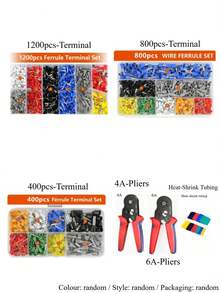 Set Alat Pengepres Multi-Fungsi Presisi Tanpa Ribet, Set Terminal Pengepres Tahan Lama dengan Tekanan yang Dapat Diatur, Set Tang Pengepres Kawat Presisi dengan Pegangan Anti Selip - Pengepresan Presisi, Pegangan Anti Selip, Hemat Waktu dan Tanpa Ribet, Tahan Lama, Tekanan yang Dapat Diatur, Cocok untuk Perbaikan Sirkuit Industri, Renovasi Listrik dan Air Rumah Tangga, (Set 1/160/400/800/1200 pcs) - Berbagai gaya - View 11
