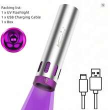 Alonefire Senter UV Mini 365nm Lampu Hitam dengan Lensa Filter, Senter Genggam Isi Ulang USB LED Ganda, Detektor Ultraviolet untuk Pengeringan Kuku Gel, Detektor Urine Hewan Peliharaan, Deteksi Kebocoran, Identifikasi Bijih & Perhiasan, Otentikasi Uang, Berburu Kalajengking - MultiWarna - View 14