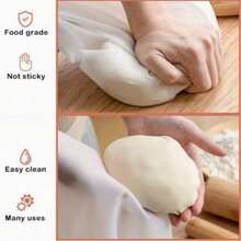 1pc Large Capacity Heat-Resistant Reusable Heavy Duty Silicone Dough Kneading Bag, Minimalist Solid Color Semi-Transparent Bag-Shaped Non-Stick Inner Wall Design For Easy Kneading Of Various Doughs, Baking Tool Suitable For Home Kitchen, Restaurant Baking, Bread, Pizza, Pasta Making, Baking Enthusiasts, Holiday Home Cooking - White - View 9